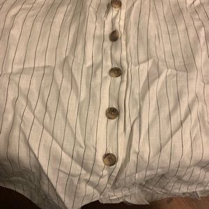 White stripe linen skirt